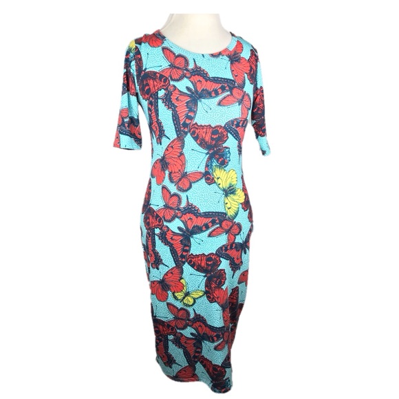 LuLaRoe Butterfly Print Julia Dress. NWT - Picture 2 of 8